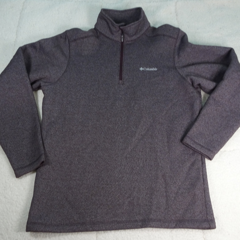Columbia Brown Quarter Zip Pullover Medium EUC